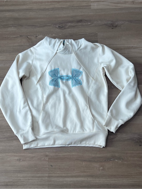 Under Armour Other - Under Armour Cream Hoodie with Light Blue Logo